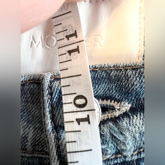 Mother Superior The Tomcat Seriously Truce blue Jeans Straight Leg distressed 25 - Picture 9 of 13